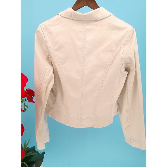 Peruvian Connection Womens Beige Elegant Long Sleeve Blazer Jacket Size 10 - Picture 5 of 8